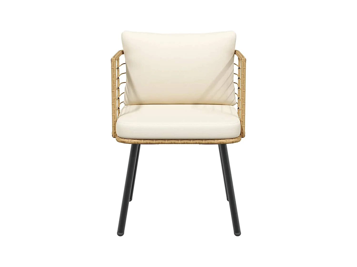 Chaise de jardin avec coussins naturel résine tressée