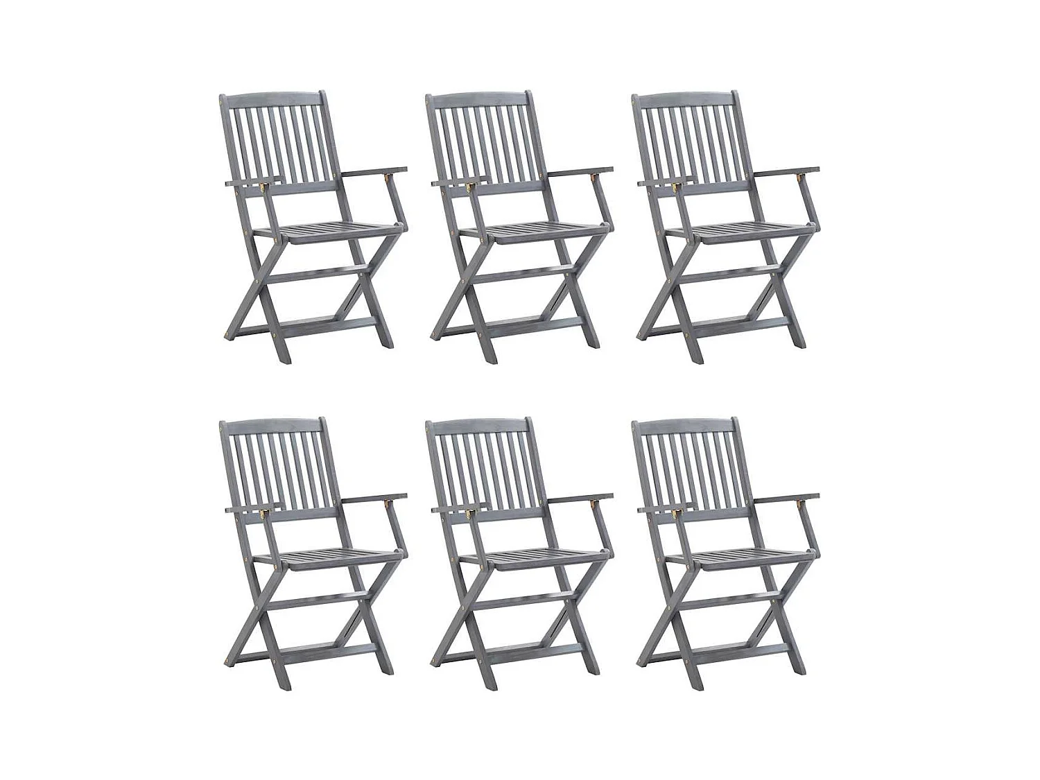 Chaises pliables d'extérieur 6 pièces avec coussins Bois d'acacia