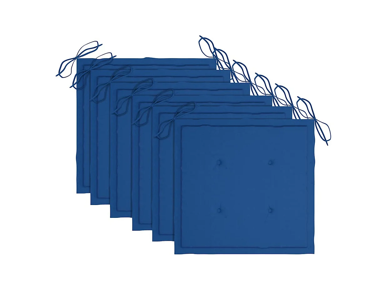 Chaises de jardin avec coussins bleu royal 4 pièces Bois de teck