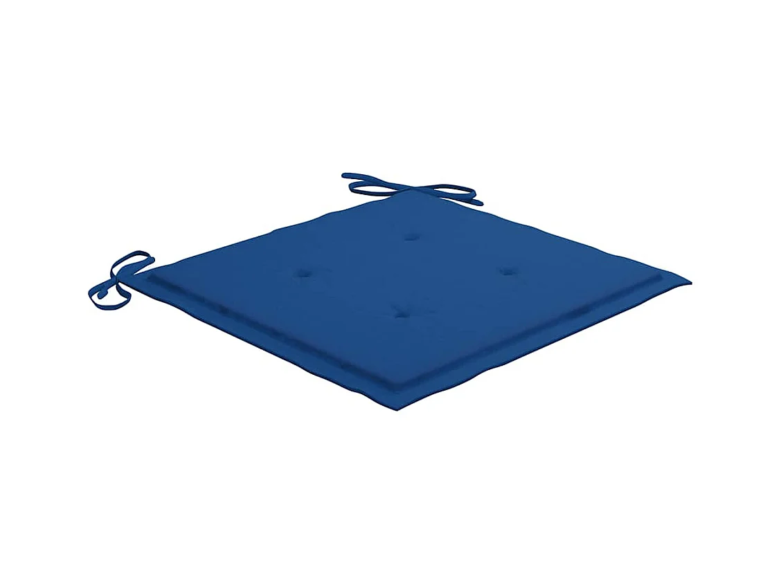 Chaises de jardin avec coussins bleu royal 4 pièces Bois de teck