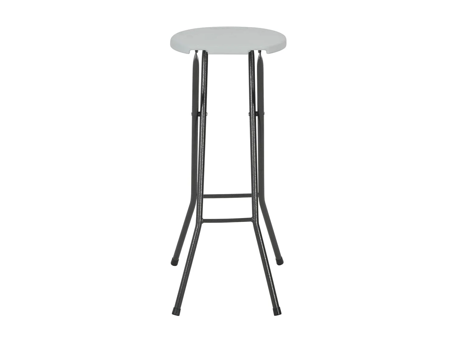 Taburetes de jardín plegables 2 unidades HDPE y acero blancas