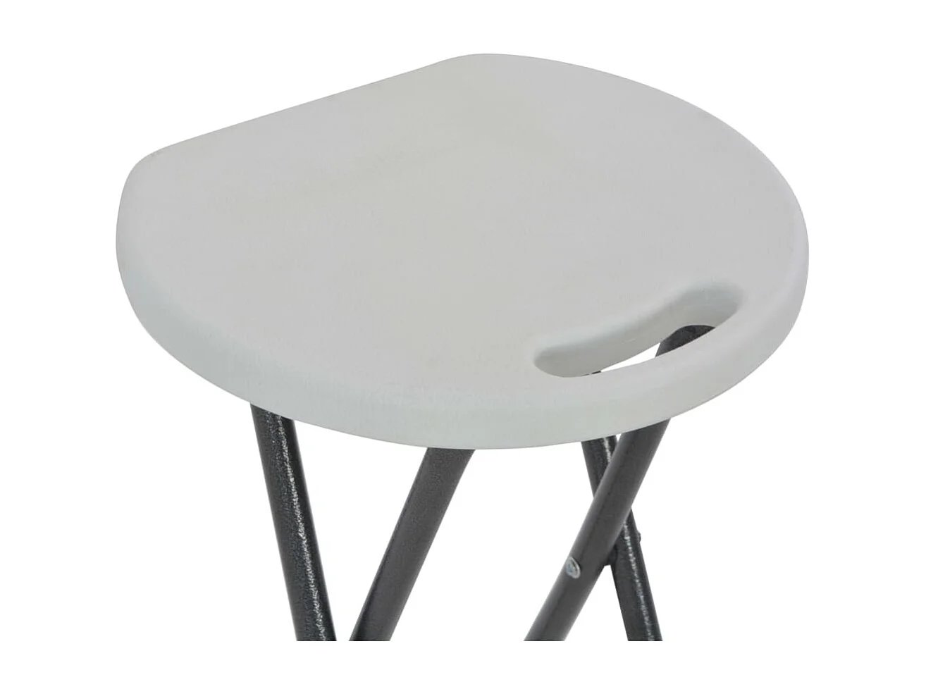 Taburetes de jardín plegables 2 unidades HDPE y acero blancas