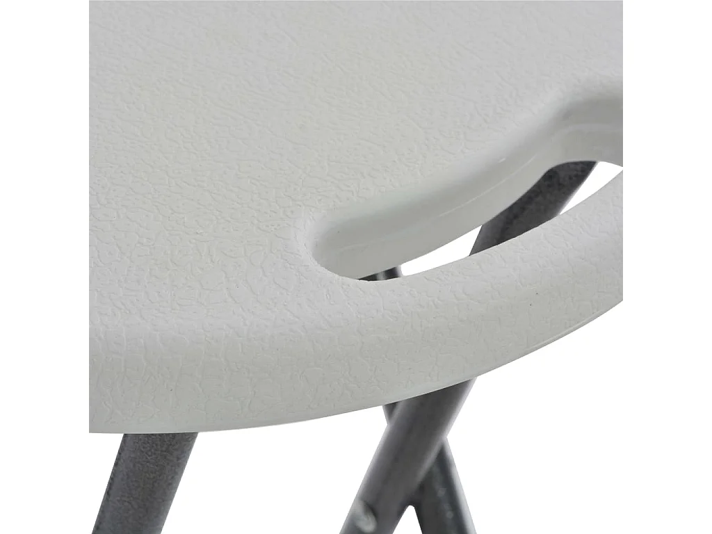 Taburetes de jardín plegables 2 unidades HDPE y acero blancas