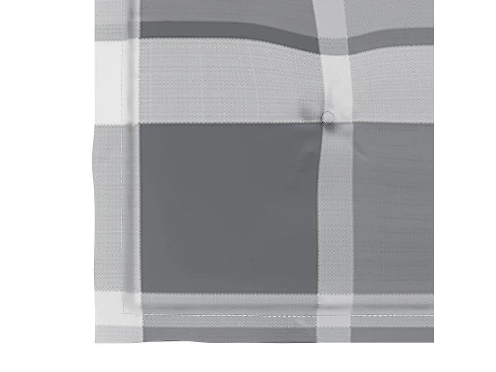 Chaises de jardin et coussins à carreaux gris 8 pièces Teck massif