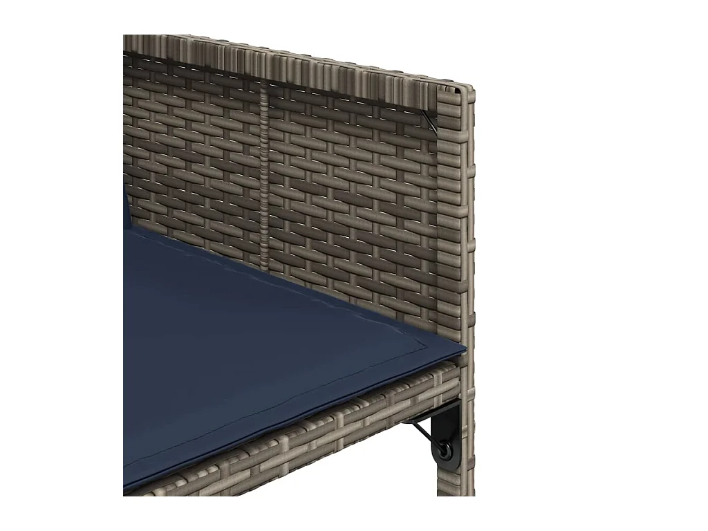 Sillones de jardín con cojines 4 unidades ratán sintético gris