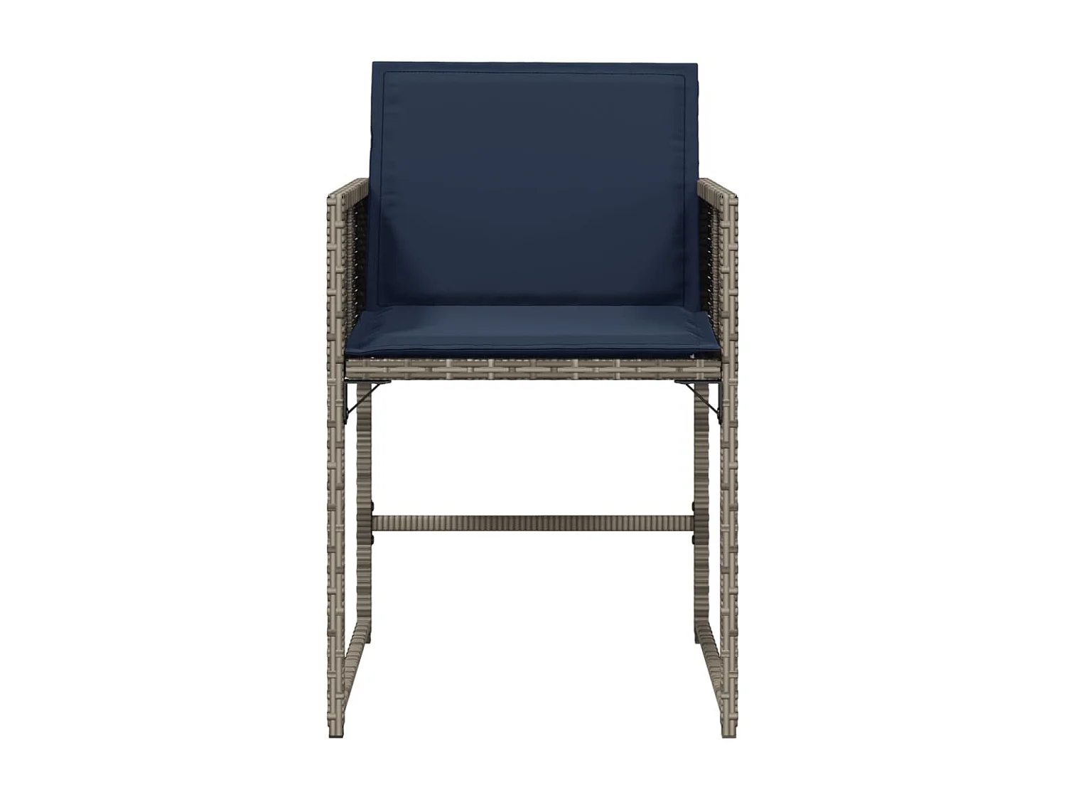 Chaises de jardin avec coussins lot de 4 gris résine tressée