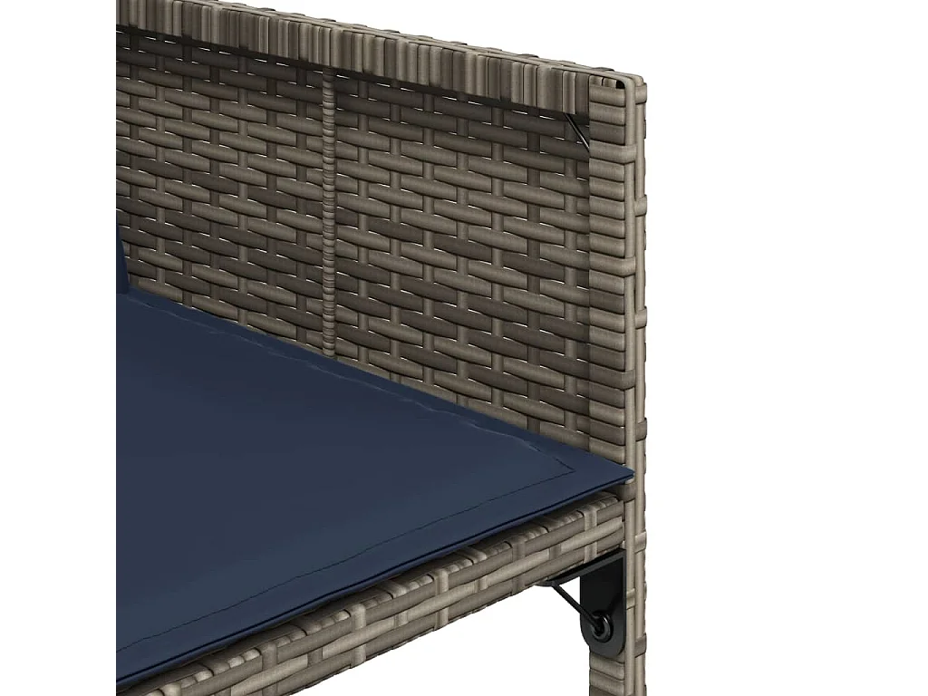 Chaises de jardin avec coussins lot de 4 gris résine tressée