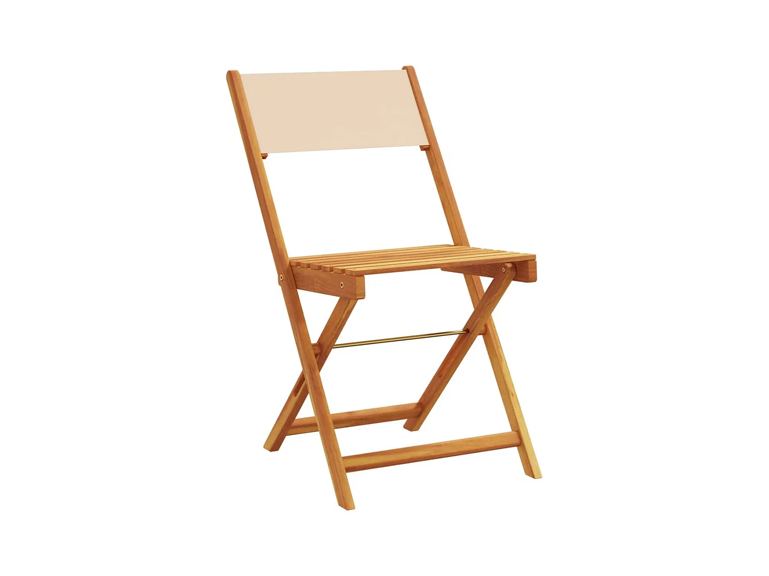 Chaises de jardin pliantes lot de 4 beige tissu et bois massif