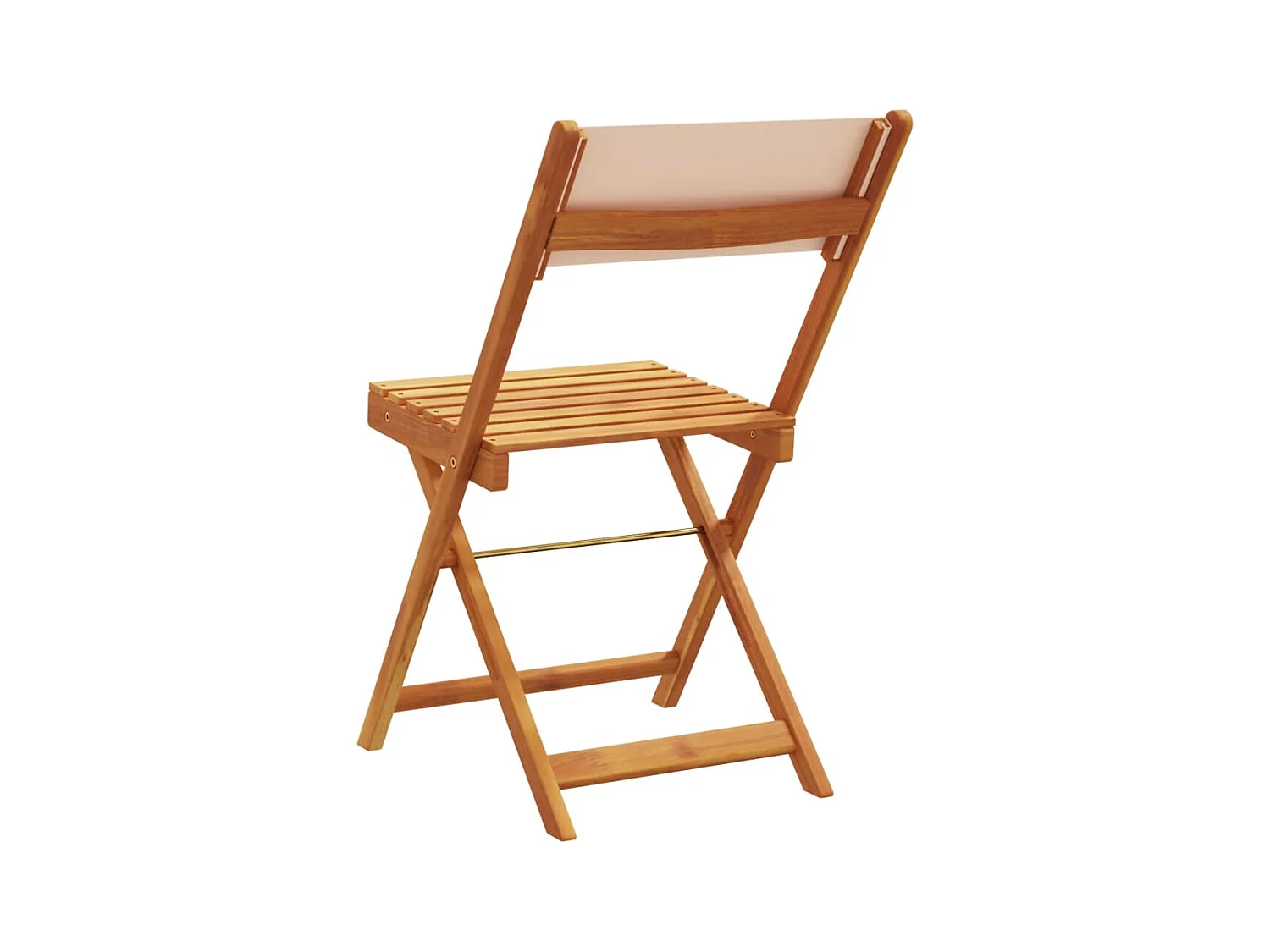 Chaises de jardin pliantes lot de 4 beige tissu et bois massif