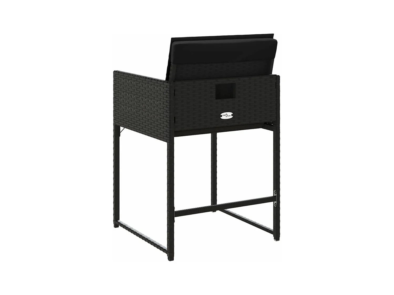 Tuinstoelen 4 stukkenmet kussens poly rattan zwart