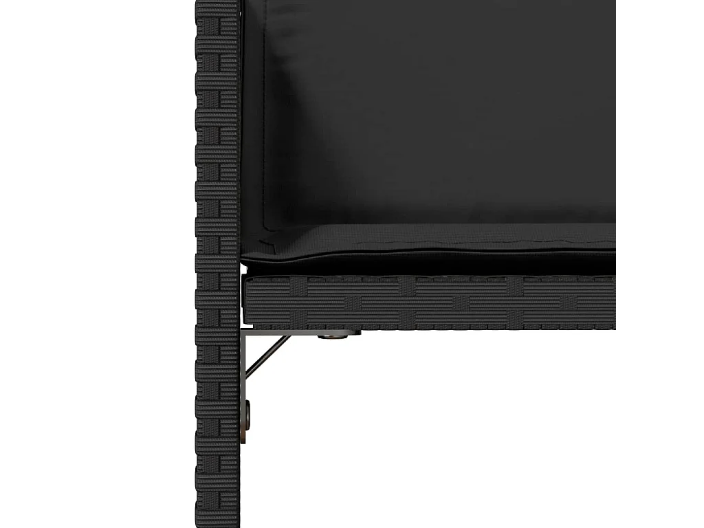 Tuinstoelen 4 stukkenmet kussens poly rattan zwart