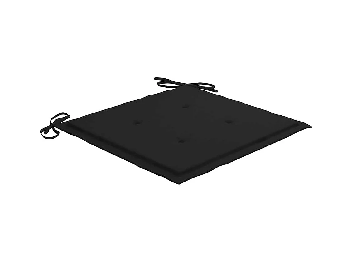 Chaises de jardin avec coussins noir 8 pièces Bois de teck massif