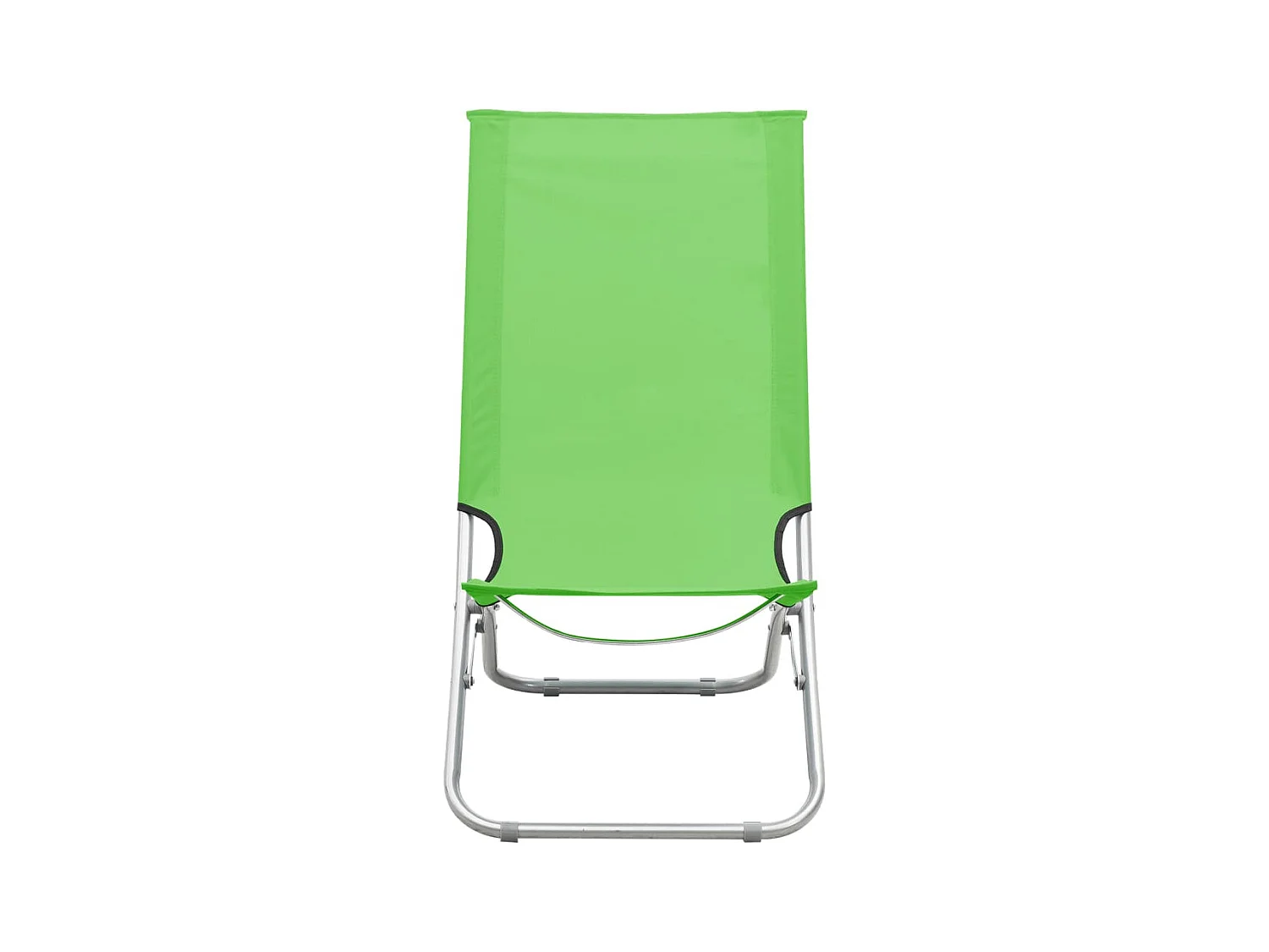 Chaises de plage pliables 2 pièces Vert Tissu