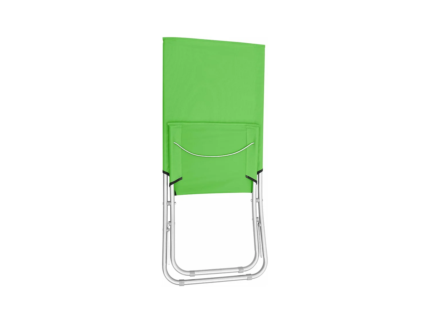 Chaises de plage pliables 2 pièces Vert Tissu