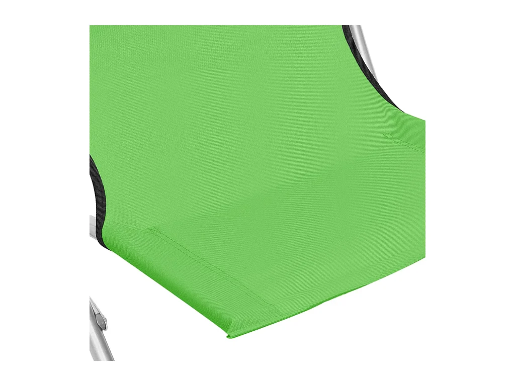 Chaises de plage pliables 2 pièces Vert Tissu