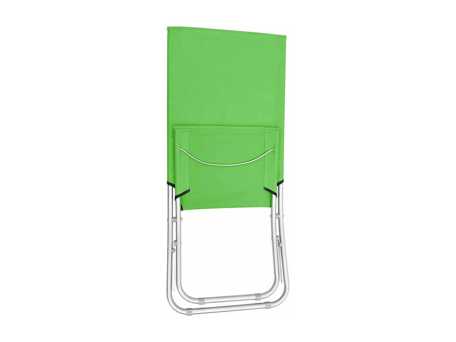 Chaises de plage pliables 2 pièces Vert Tissu