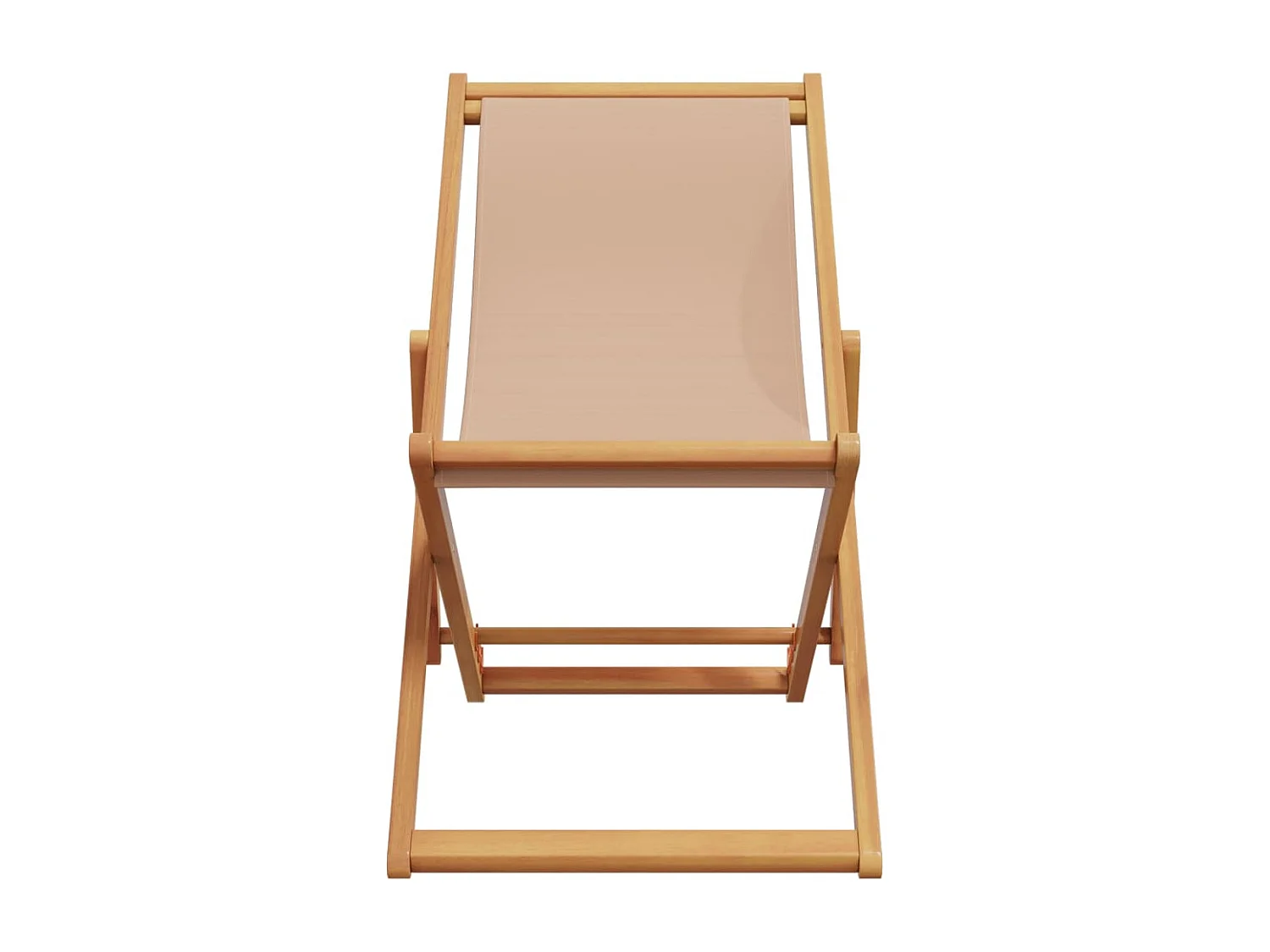 Chaise pliable de plage taupe bois d'eucalyptus massif et tissu