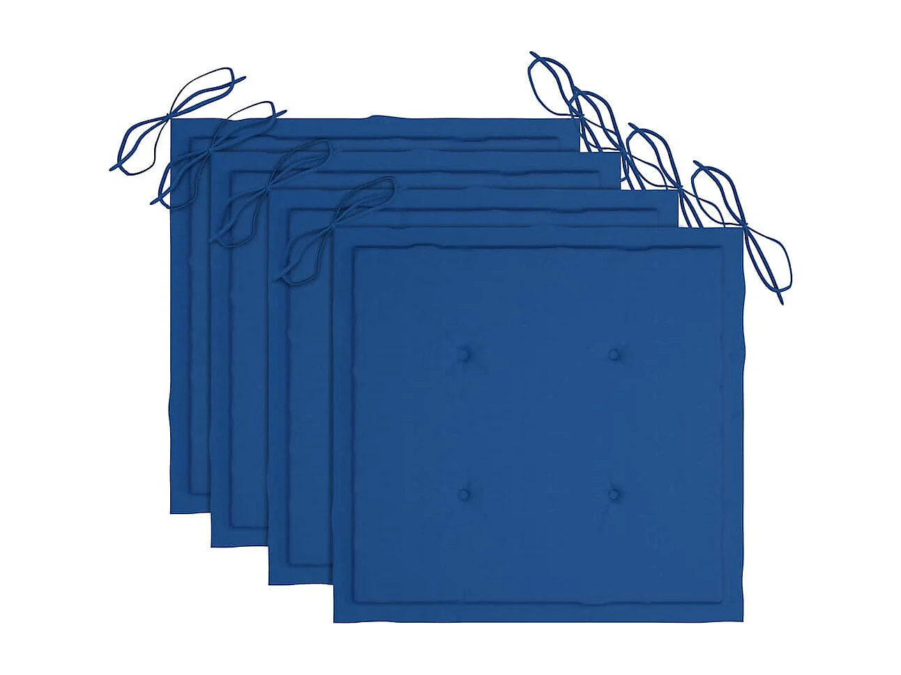 Chaises de jardin avec coussins bleu royal 3 pièces Bois de teck