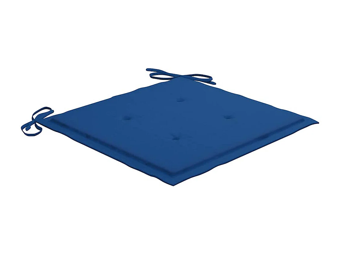 Chaises de jardin avec coussins bleu royal 3 pièces Bois de teck