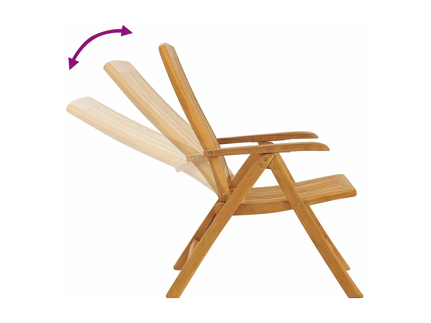 Chaises de jardin inclinables 4 pièces et coussins bois massif teck