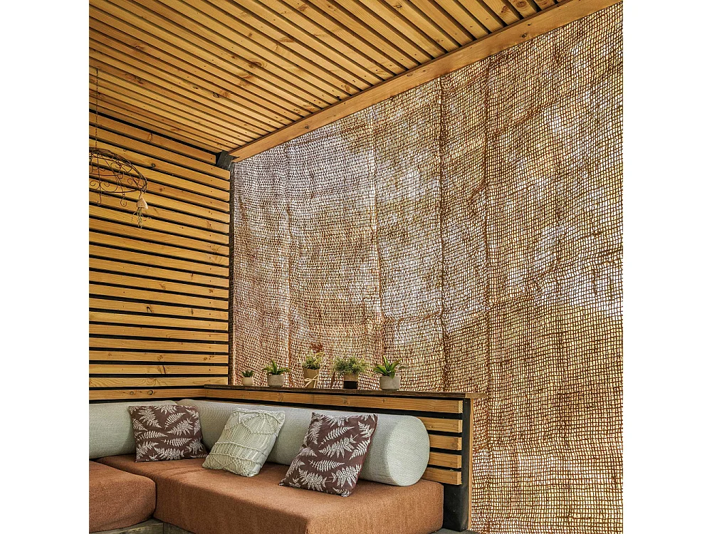 Voile d'ombrage rectangulaire en fibre de coco 3 x 2 m