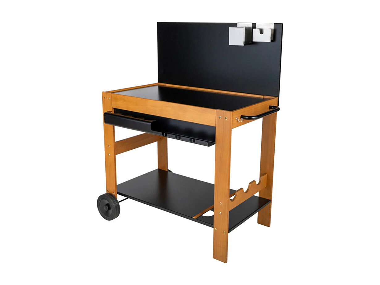 Chariot pour plancha en bois Halong - Somagic