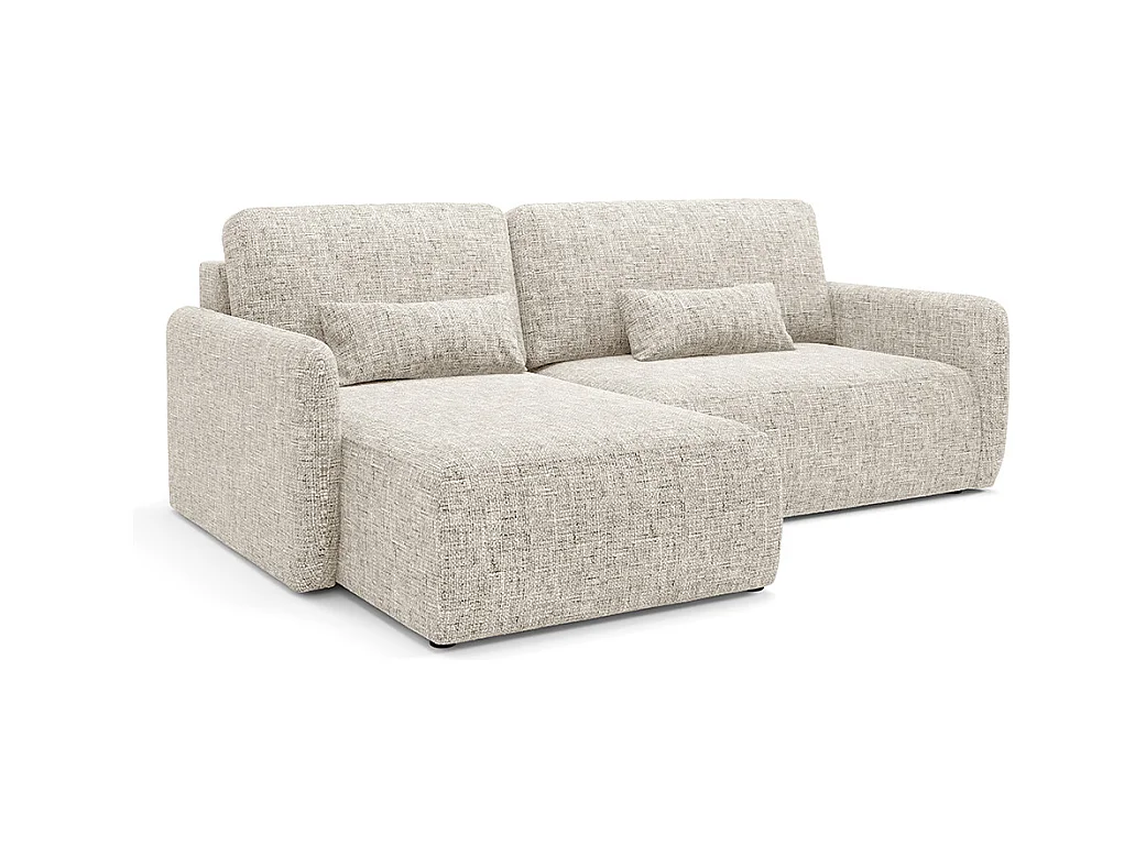 Canapé d'angle réversible et convertible 3 places avec coffre Lazare Gris clair