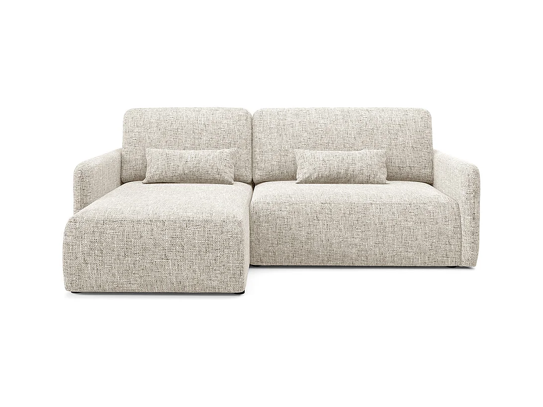 Canapé d'angle réversible et convertible 3 places avec coffre Lazare Gris clair