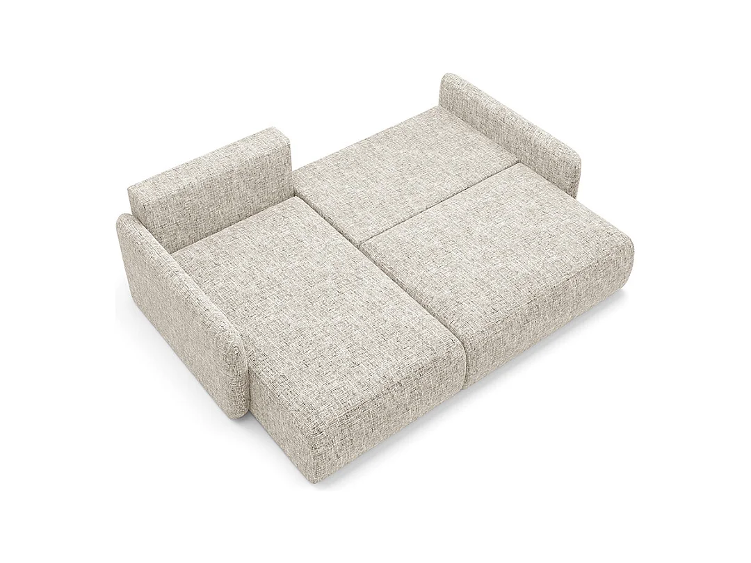 Canapé d'angle réversible et convertible 3 places avec coffre Lazare Gris clair