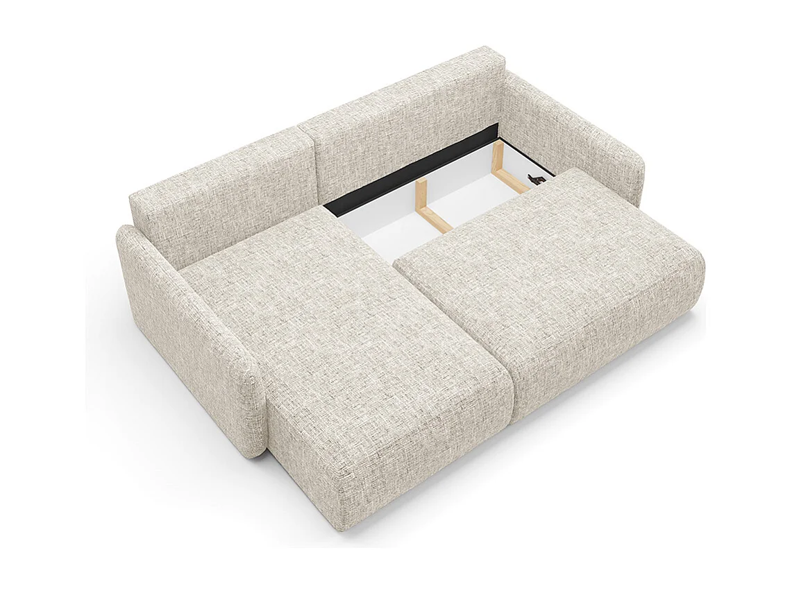 Canapé d'angle réversible et convertible 3 places avec coffre Lazare Gris clair