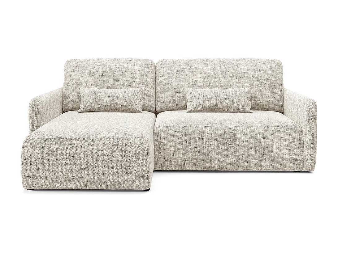 Canapé d'angle réversible et convertible 3 places avec coffre Lazare Gris clair