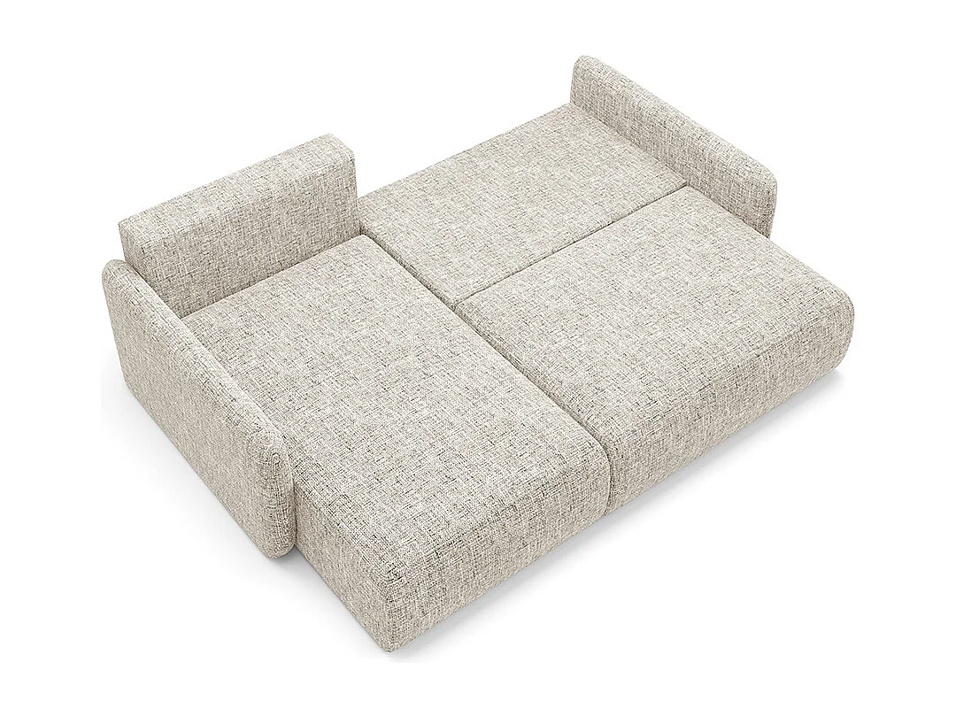 Canapé d'angle réversible et convertible 3 places avec coffre Lazare Gris clair