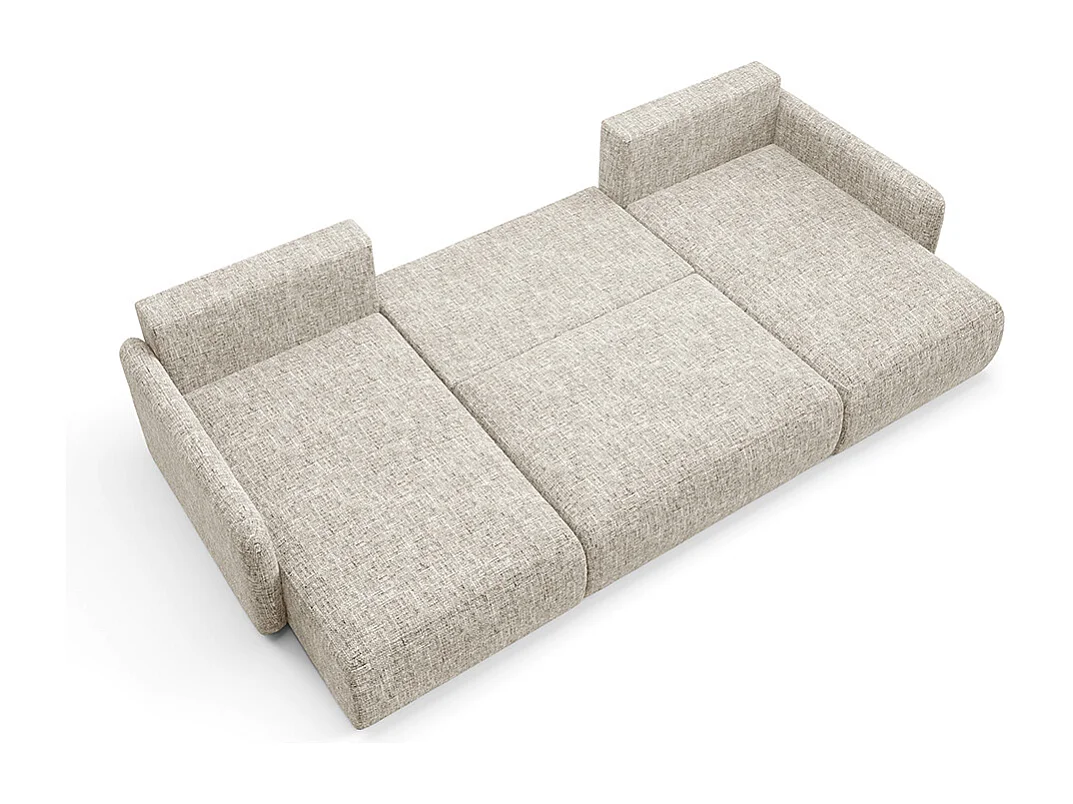 Canapé U convertible 4 places avec coffre Lazare Gris clair