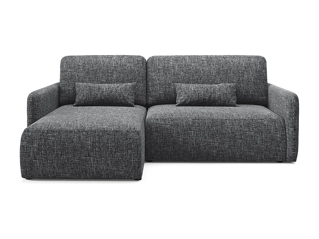 Canapé d'angle réversible et convertible 3 places avec coffre Lazare Gris foncé