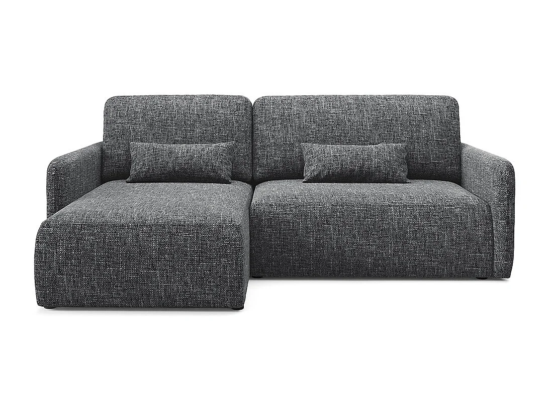 Canapé d'angle réversible et convertible 3 places avec coffre Lazare Gris foncé