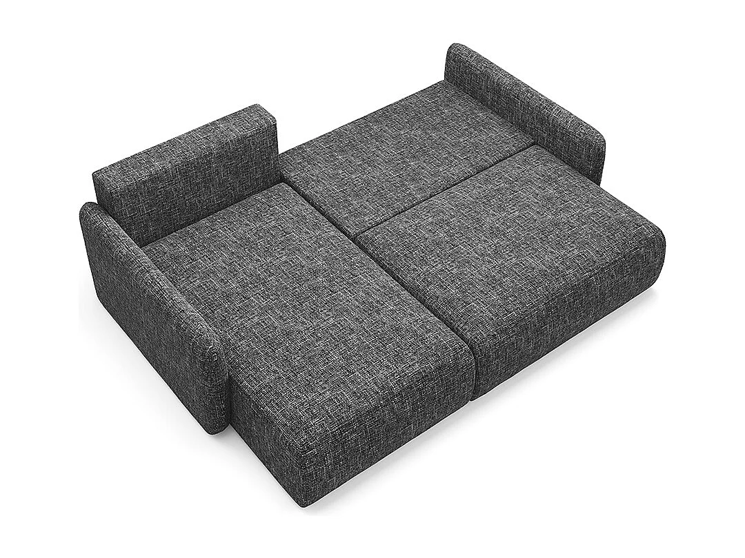 Canapé d'angle réversible et convertible 3 places avec coffre Lazare Gris foncé