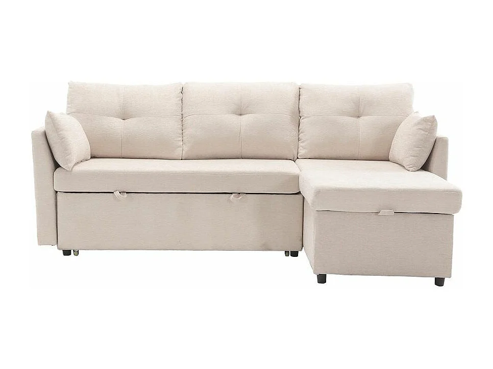 Canapé convertible multifonctionnel avec rangement et lit gigogne avec chaise longue interchangeable canapé modulable en L beige