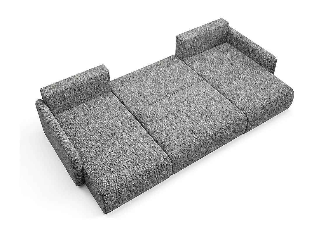 Canapé U convertible 4 places avec coffre Lazare Gris