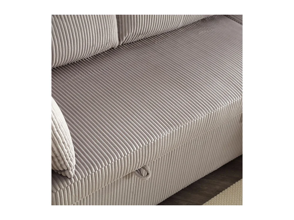 Canapé convertible multifonctionnel avec rangement et lit gigogne avec chaise longue interchangeable canapé modulable en L gris clair