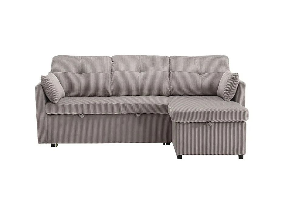 Canapé convertible multifonctionnel avec rangement et lit gigogne avec chaise longue interchangeable canapé modulable en L gris clair