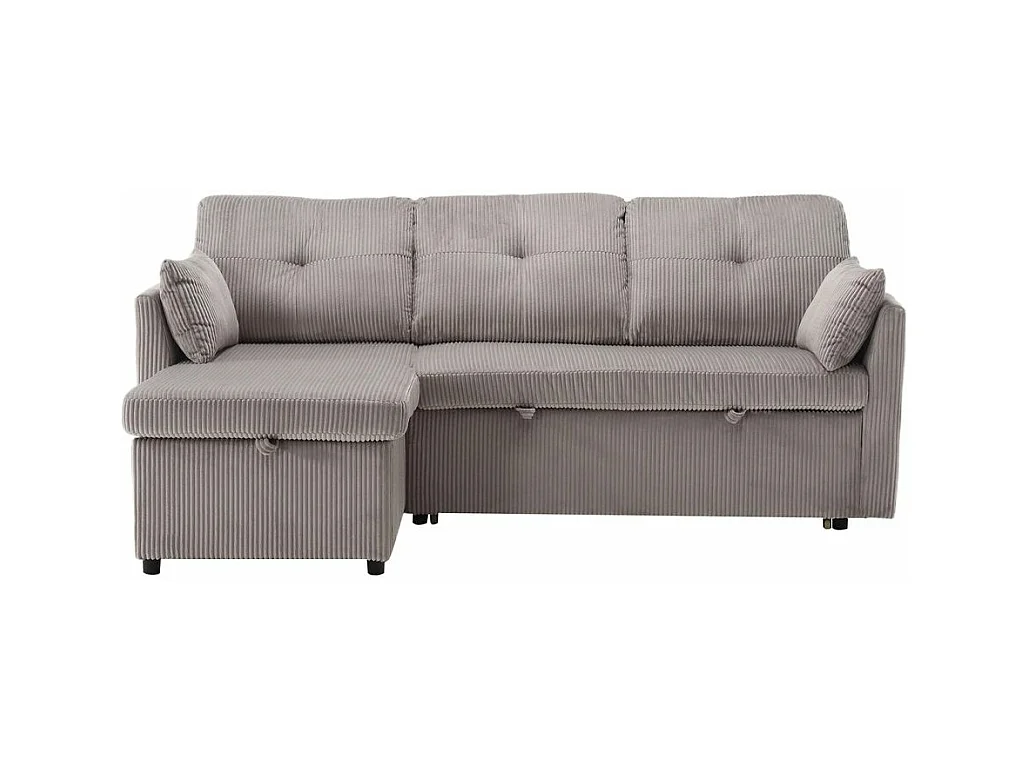 Canapé convertible multifonctionnel avec rangement et lit gigogne avec chaise longue interchangeable canapé modulable en L gris clair