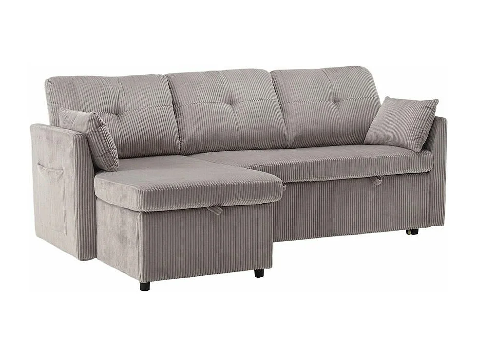 Canapé convertible multifonctionnel avec rangement et lit gigogne avec chaise longue interchangeable canapé modulable en L gris clair