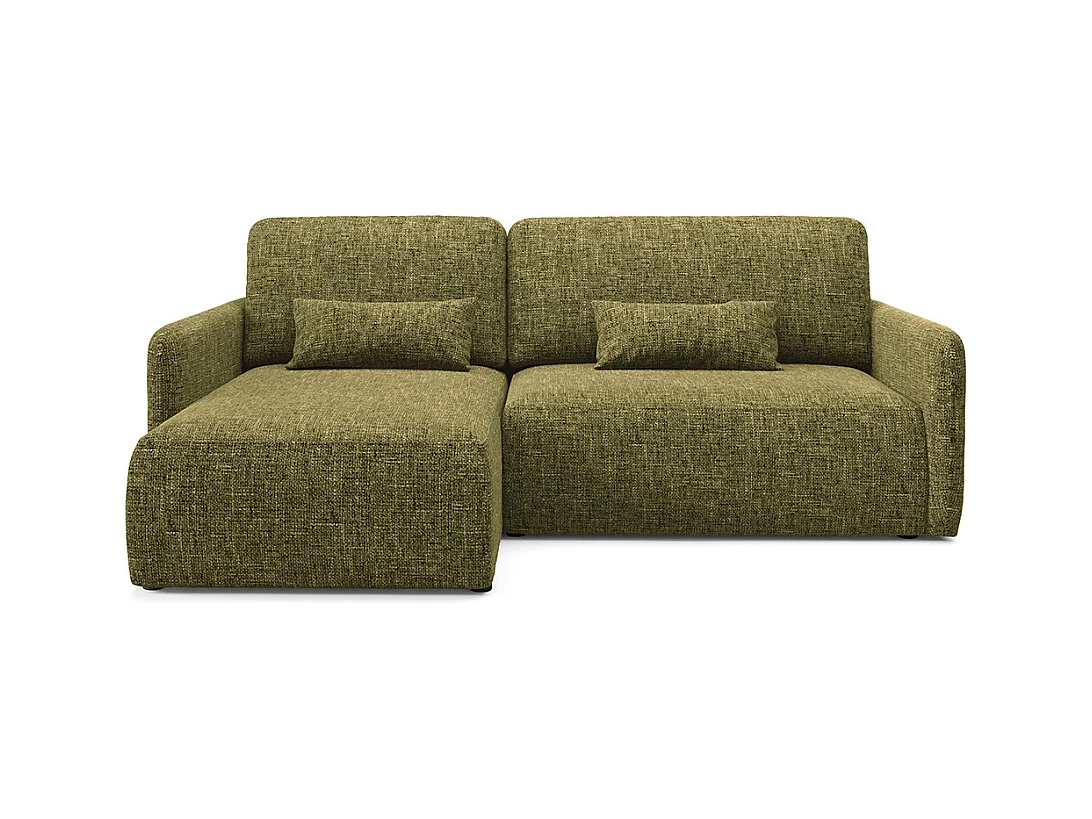 Canapé d'angle réversible et convertible 3 places avec coffre Lazare Vert