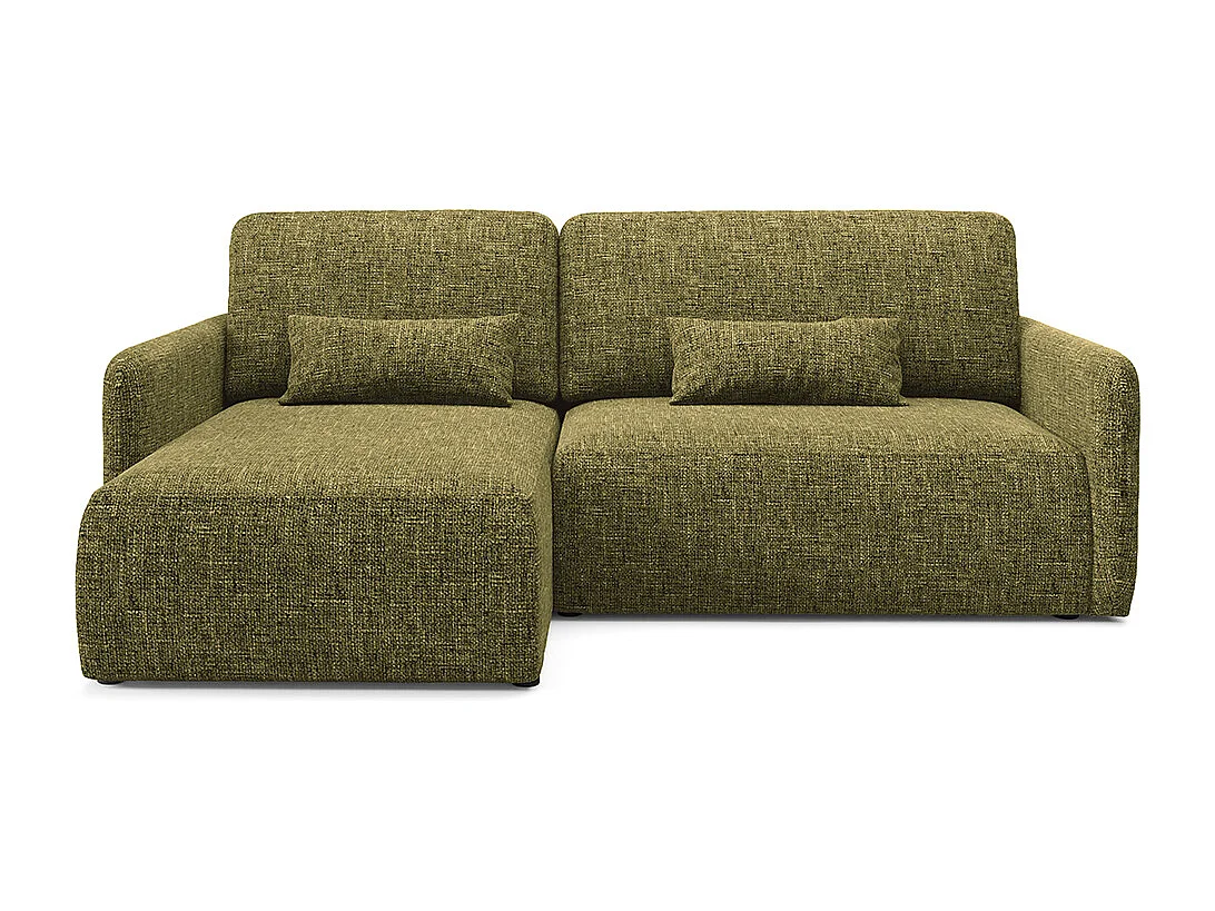 Canapé d'angle réversible et convertible 3 places avec coffre Lazare Vert