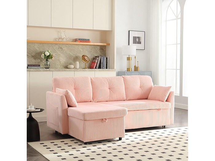 Canapé 2 En 1 Multifonction, Canapé Avec Fonction Lit, Tissu Lin-coton