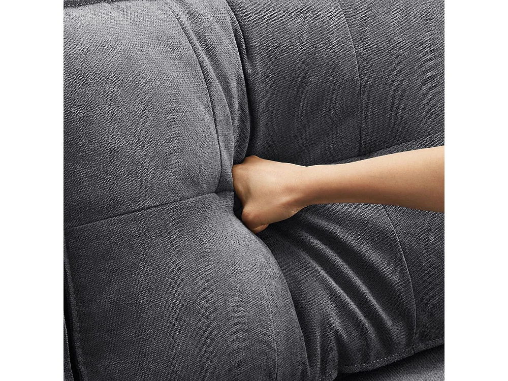 Canapé avec fonction couchage canapé en U tissus en coton et lin avec porte-gobelets deux espaces de rangement Gris