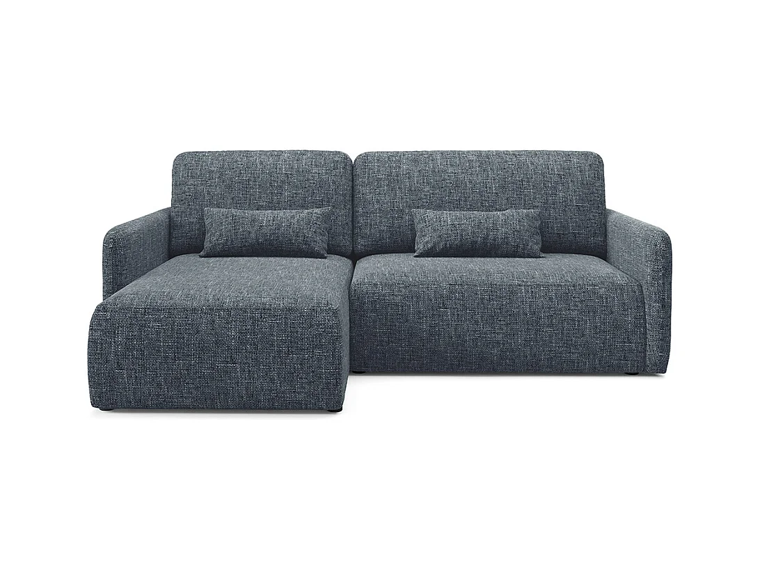 Canapé d'angle réversible et convertible 3 places avec coffre Lazare Bleu