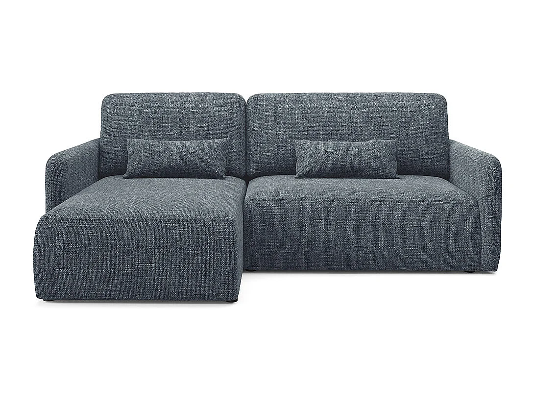 Canapé d'angle réversible et convertible 3 places avec coffre Lazare Bleu