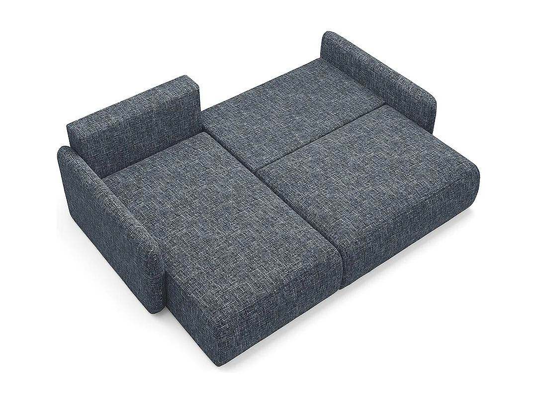 Canapé d'angle réversible et convertible 3 places avec coffre Lazare Bleu