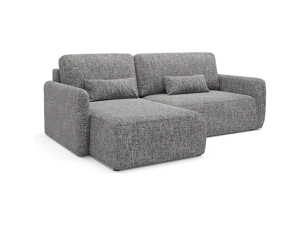 Canapé d'angle réversible et convertible 3 places avec coffre Lazare Gris